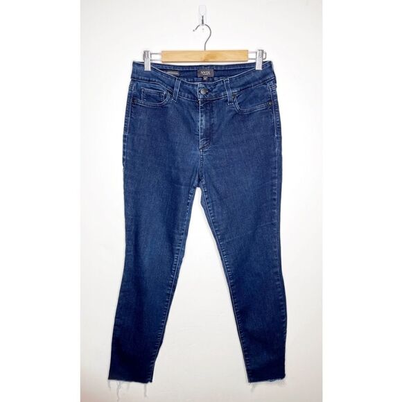 NYDJ Ami High Rise Lift Tuck Skinny Legging Jeans Raw Hem Medium Wash Size 10 - Picture 1 of 7